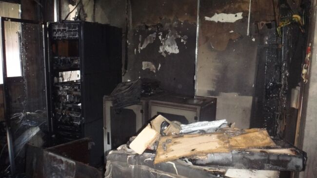 В Киеве горело здание Антимонопольного комитета