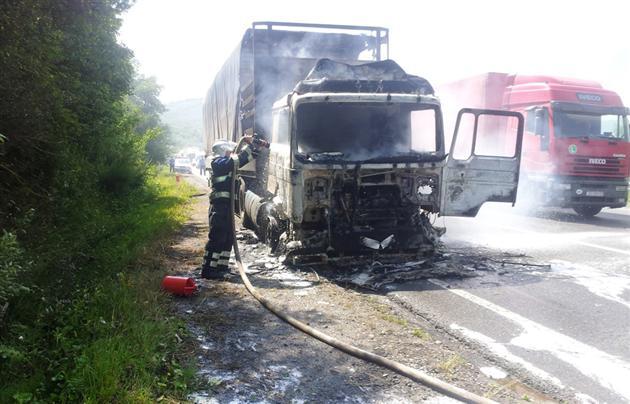 На Закарпатье вспыхнул грузовик из Беларуси