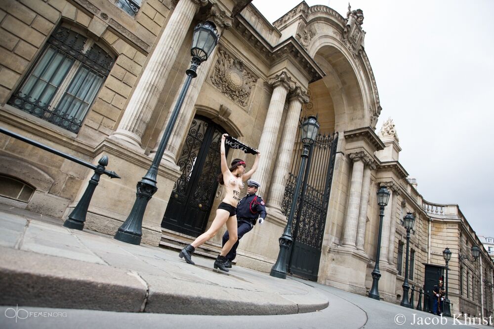 FEMEN прийшли до Олланда в бюстгальтерах з колючого дроту