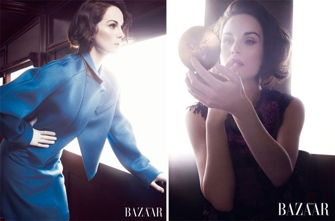 Полосатая Мишель Докери украсила обложку Harper's Bazaar