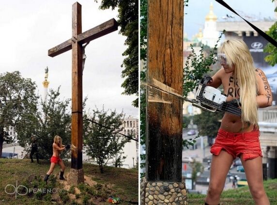 Спилившая крест FEMENистка получила политубежище во Франции