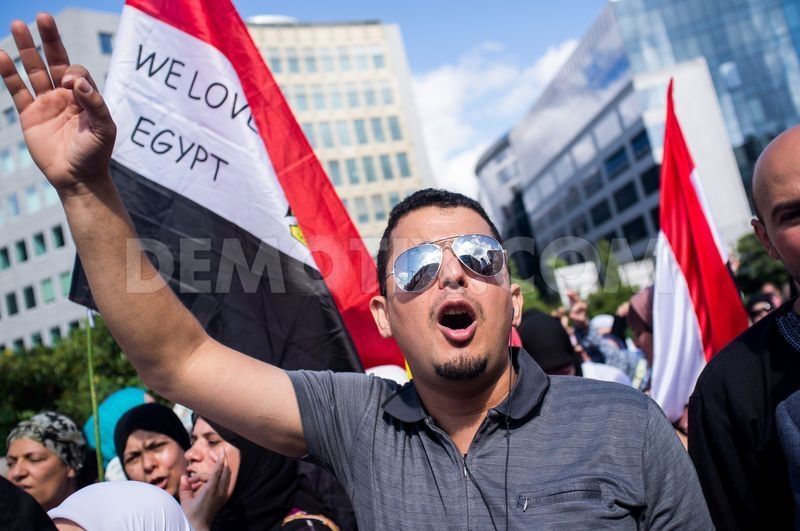 В Брюсселе у здания Еврокомиссии протестовали сторонники Мурси