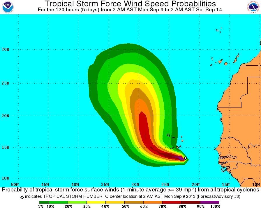 Тропічний шторм "Умберто" в Атлантиці загрожує перерости в ураган
