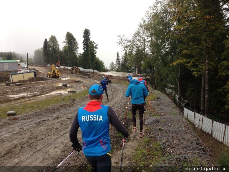 Тренировка российских биатлонистов перед Олимпиадой