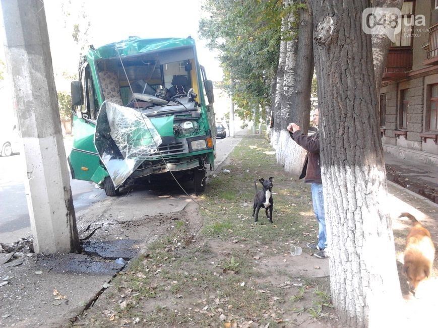 В Одессе маршрутка влетела в столб