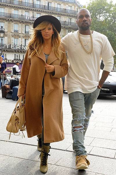 Канье Уэст и Ким Кардашян приехали на Неделю моды в Париже