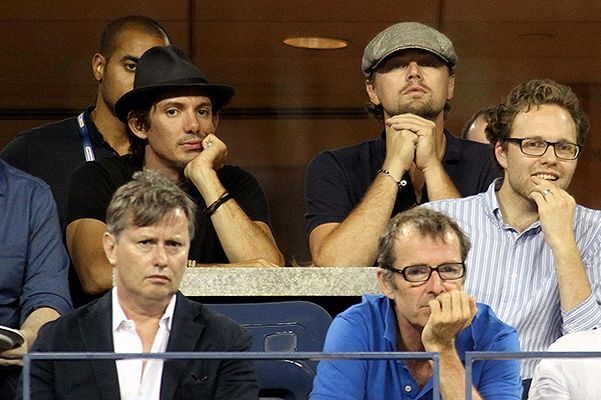 Леонардо ДиКаприо и Лукас Хааса веселятся на US Open