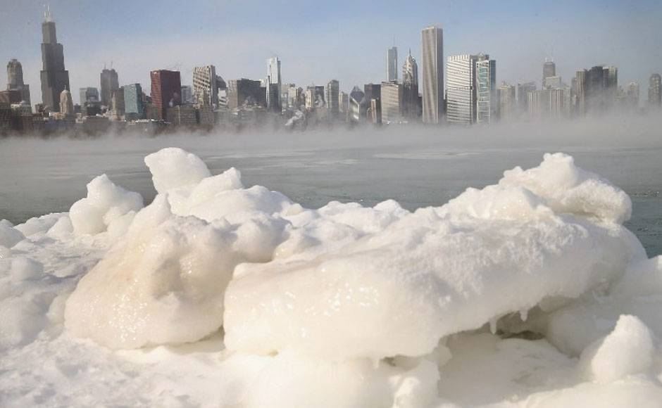 Замерзающая Америка - Озеро Мичиган скованное льдами