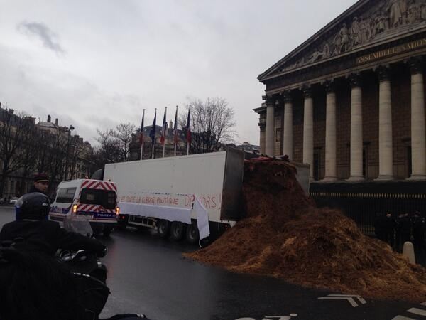 Протестующие удобрили парламент Франции 20-ю тоннами навоза