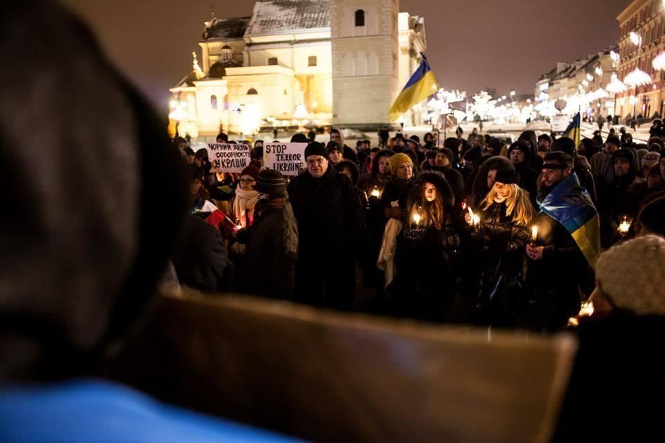 В Варшаве прошел митинг в поддержку украинских протестов