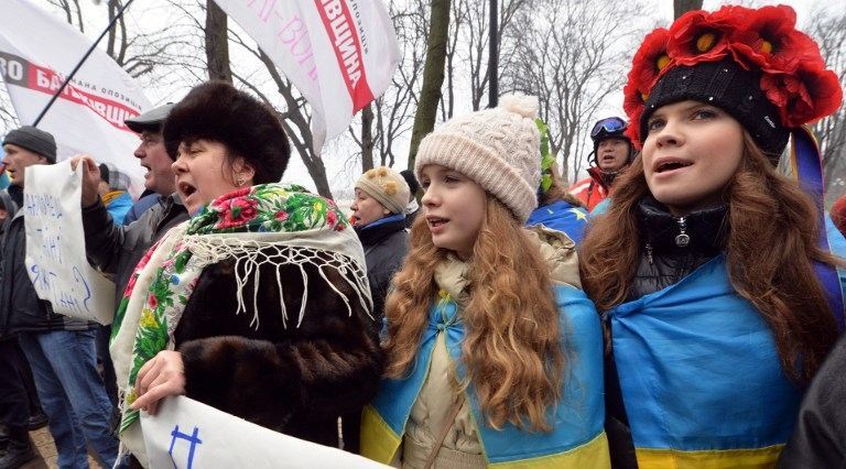 Пісні, колядки і кутя на Евромайдане