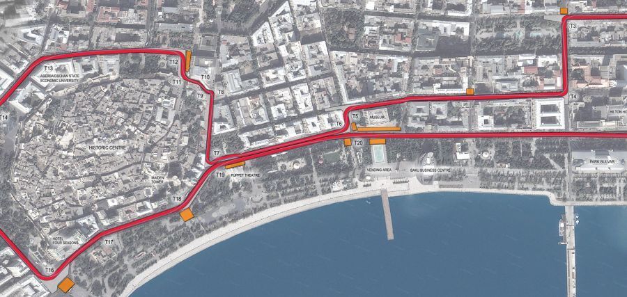 Опубликованы эскизы будущей трассы Формулы-1 в Баку