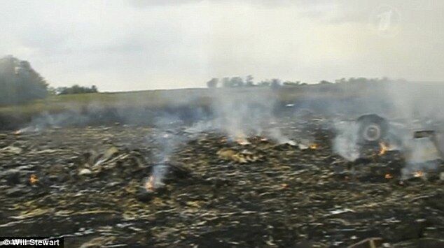 Появились фото горящих обломков Boeing-777, снятые через полчаса после крушения