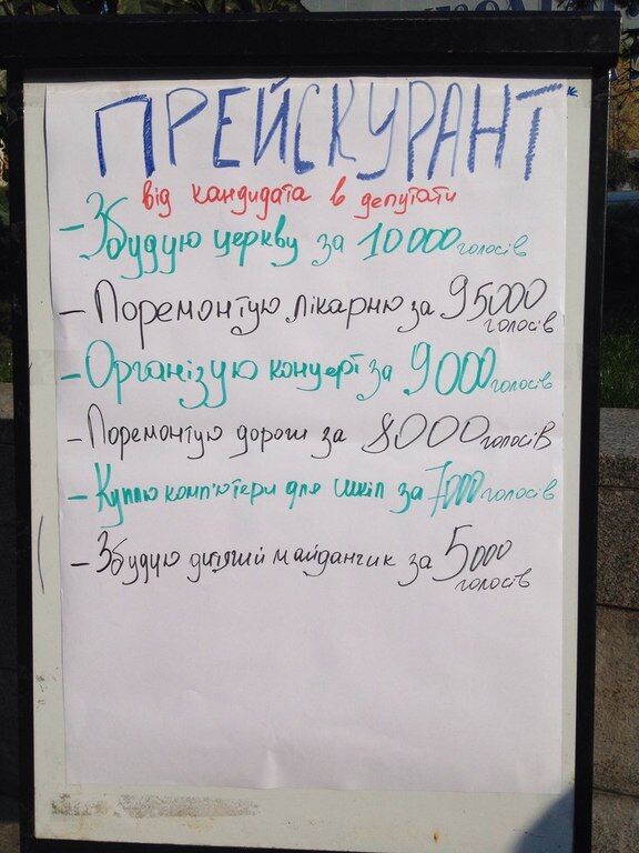 На "ярмарку підкупу" в Києві показали, чим підкуповують виборців