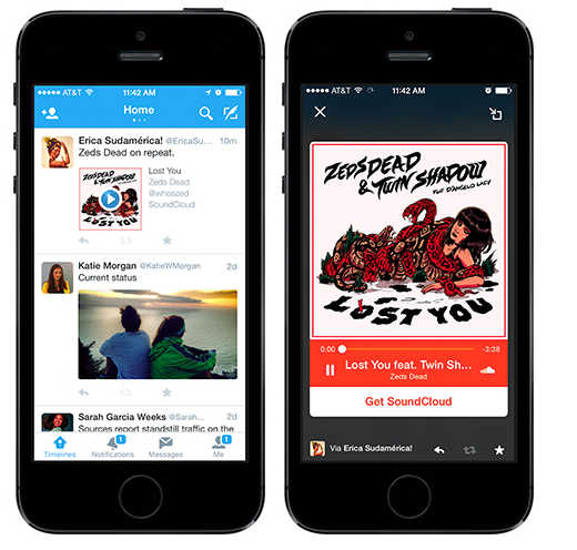 Twitter замахнулся на ВКонтакте: теперь и внутри твитов можно слушать музыку