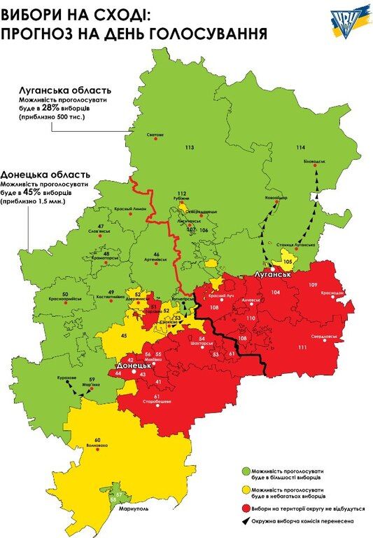 Где голосует Донбасс: опубликована карта