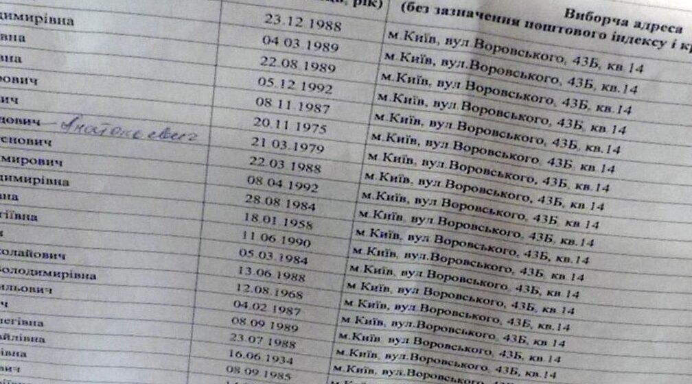 На скандальном киевском округе в однокомнатной квартире прописана сотня избирателей