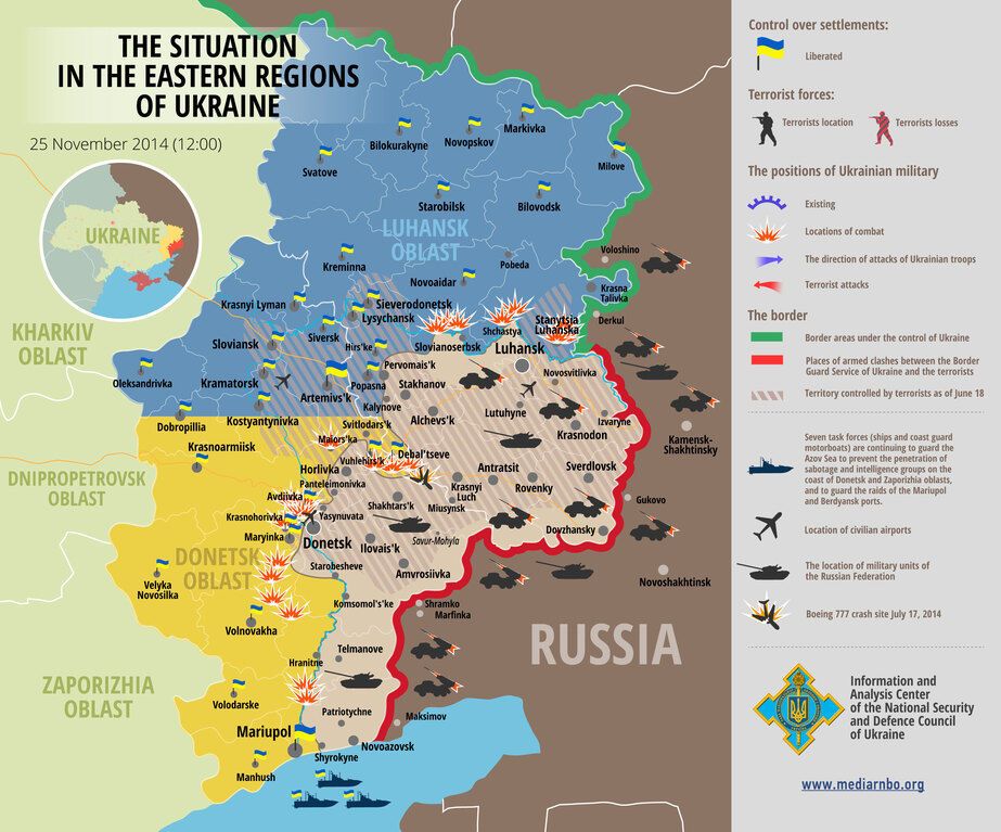 Російсько-терористичні війська несуть істотні втрати і проводять ротацію: мапа АТО