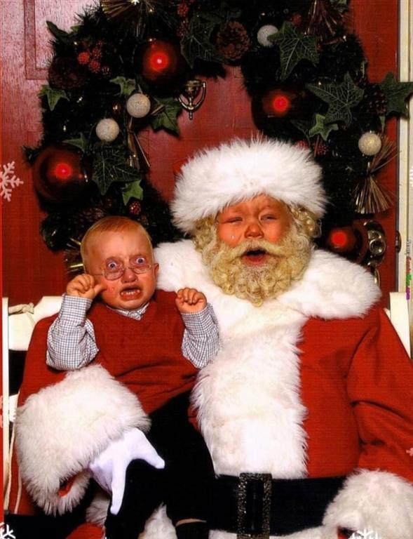 Очень смешные фото о том, что будет, если дети и Санта-Клаус обменяются лицами