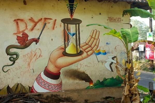 Стрит-арт в Индии: художник изобразил ситуацию в Украине