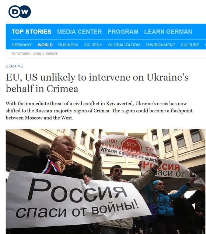 Мировые СМИ о ситуации в Крыму: обвал валюты на рынках, "опасная игра" и "серьезная ошибка"