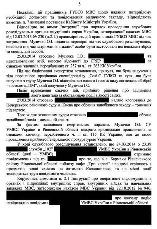 Міліція при затриманні Музичко діяла правомірно - результати розслідування