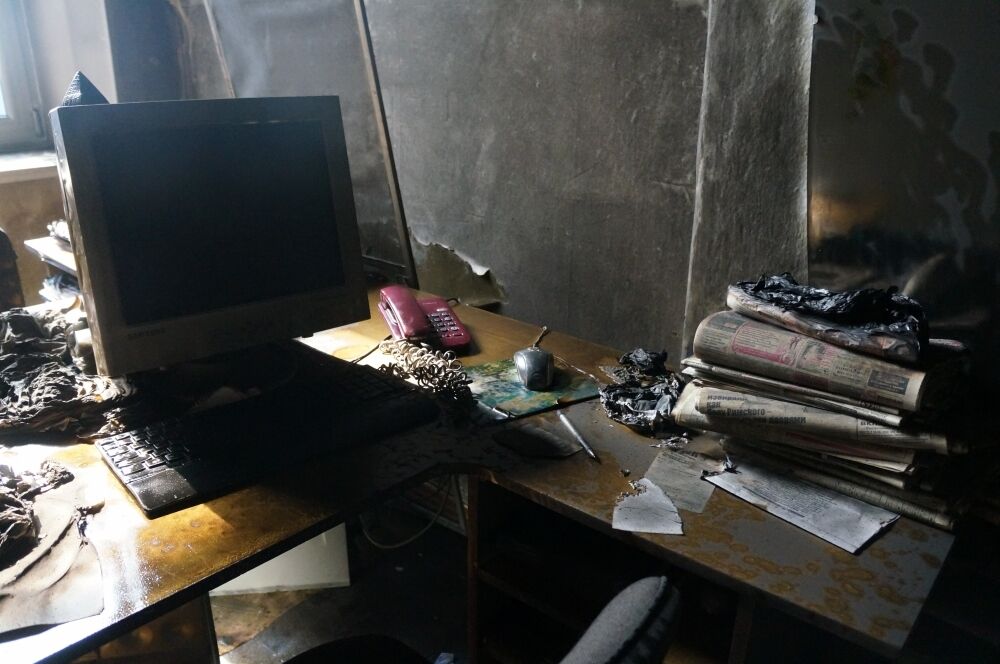 На Донетчине сожгли офис газеты, критиковавшей сепаратистов