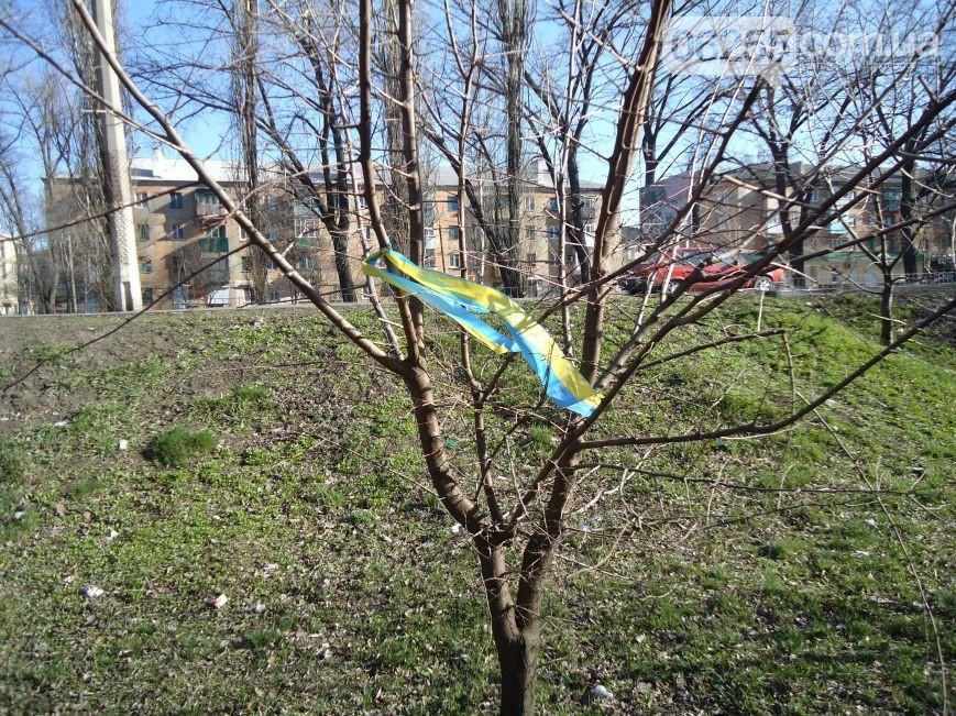 Центральные улицы города на Донетчине украсили национальной символикой