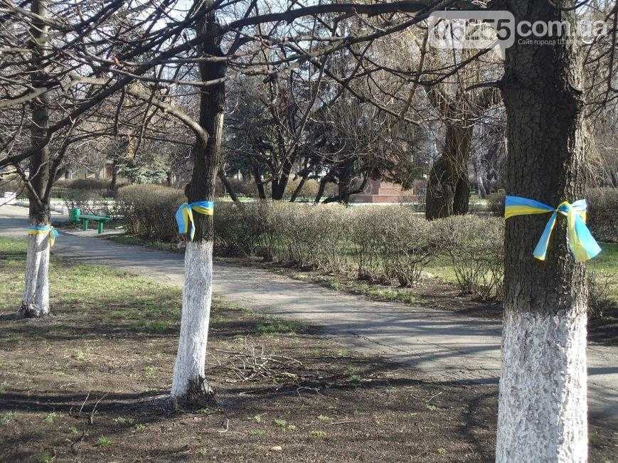 Центральные улицы города на Донетчине украсили национальной символикой