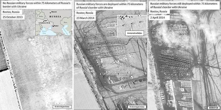 Российские военные постепенно продвигаются к украинской границе. Фото со спутника