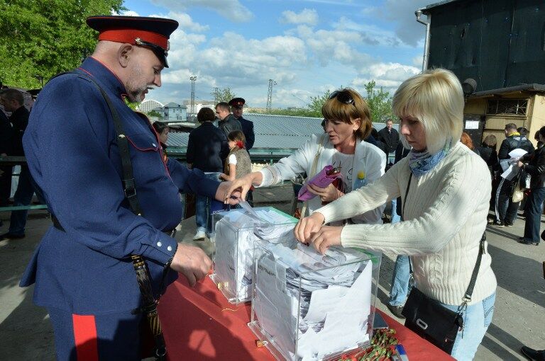 Москва. Полтора километра очереди голосующих за Донбасс