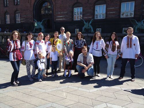 В Копенгагене прошел марш вышиванок