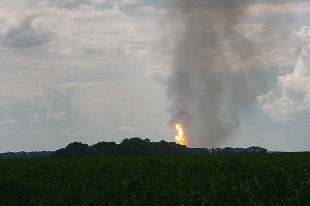 На Полтавщині вибухнув газопровід. Фото-і Відеофакт