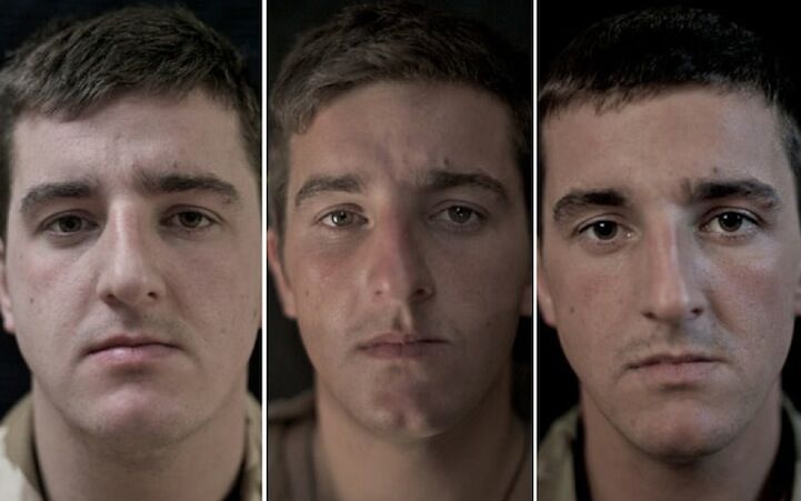 Портреты солдат до, во время и после войны