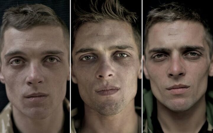 Портрети солдат до, під час і після війни