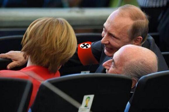 Украинцы высмеяли встречу Путина и Меркель в фотожабах