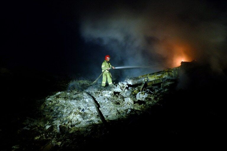 Страшні кадри збитого літака в Донецькій області