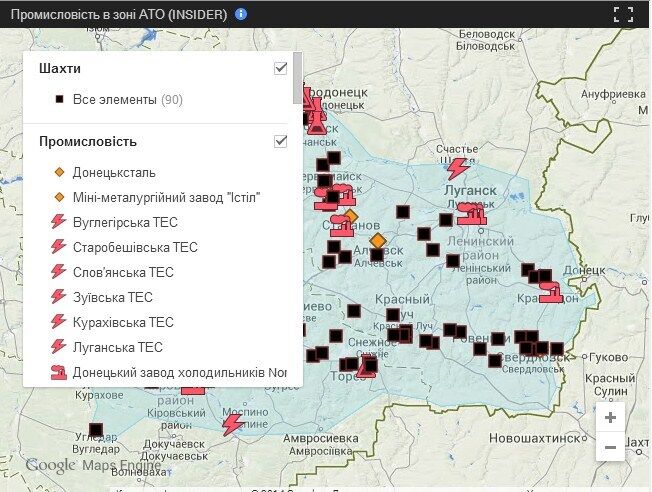 Ареал "ДНР" и ЛНР" полностью отобразил промзону Донбасса. Инфографика