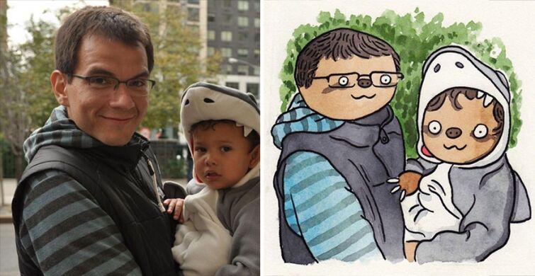 Художник берет фото людей с Facebook и превращает их в ленивцев