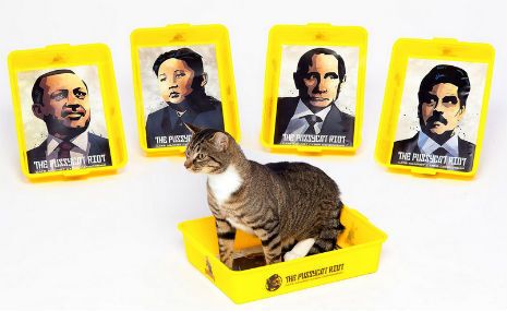Дайте коту помучить диктатора! В продажу вышли когтеточки в виде Путина и туалеты с его изображением