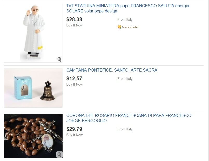 На Ebay активно торгуют Папой Франциском