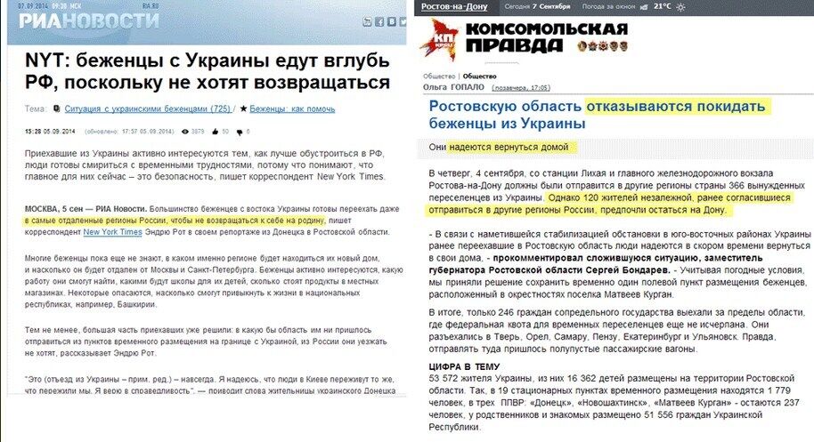 Российские СМИ поймали на несогласованных данных о нежелании украинских беженцев ехать в глубинку