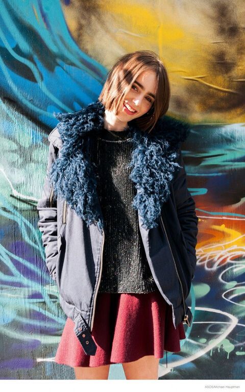 Новая стрижка Лили Коллинз и винтажно-хипстерский стиль 