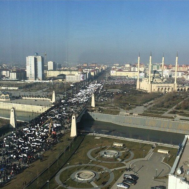 На "антикарикатурный" митинг в Грозный свезли более миллиона человек: опубликовано фото