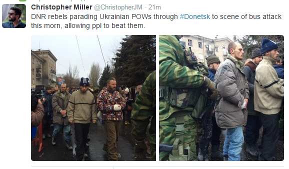 У Донецьку терористи провели полонених вулицями міста: опубліковано фото і відео