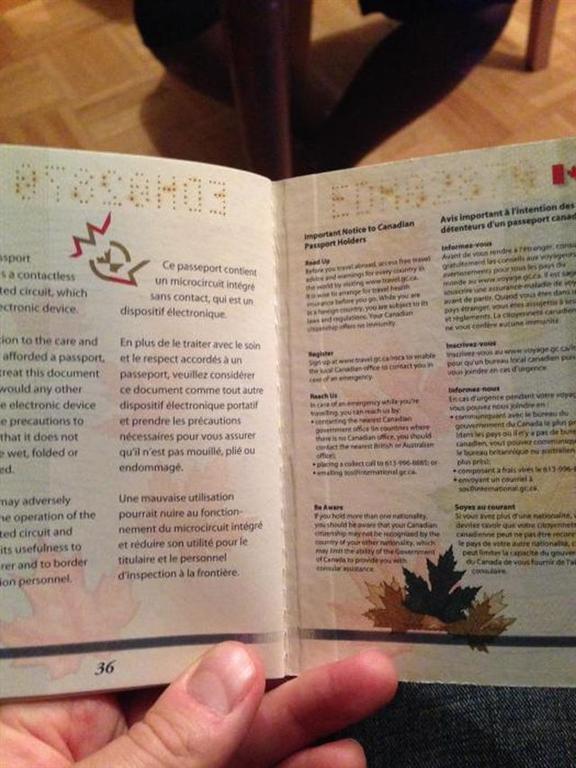 Новый паспорт гражданина Канады стал интернет-сенсацией