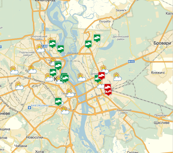 Важко дихати: опублікована актуальна карта забруднення повітря в Києві