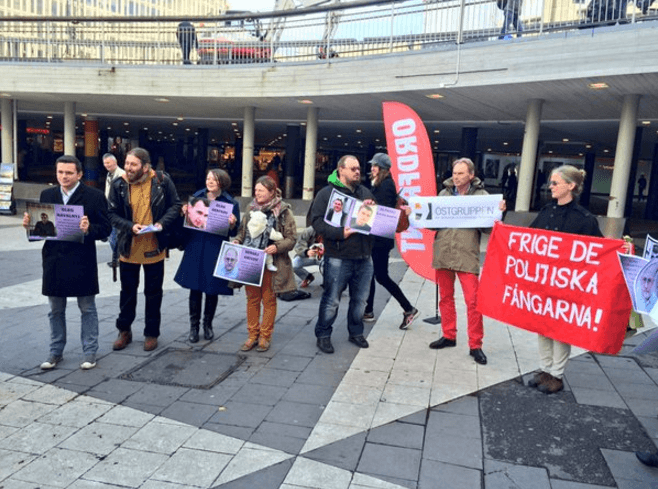 "Свободу кримським в'язням": у Швеції пройшла акція на підтримку Сенцова