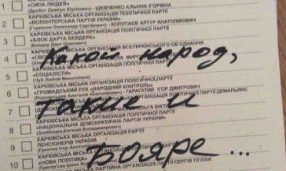 "Достойных нет": украинские избиратели похвастались испорченными бюллетенями