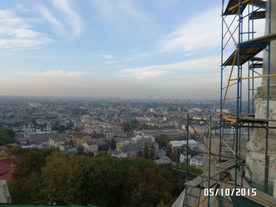 Види Києва з даху Андріївської церкви: опубліковані фото